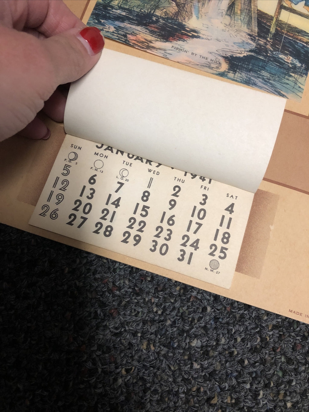 Lot Of 3 Vintage 1941 Pannabecker Food Market Calendars Howard Connolly2