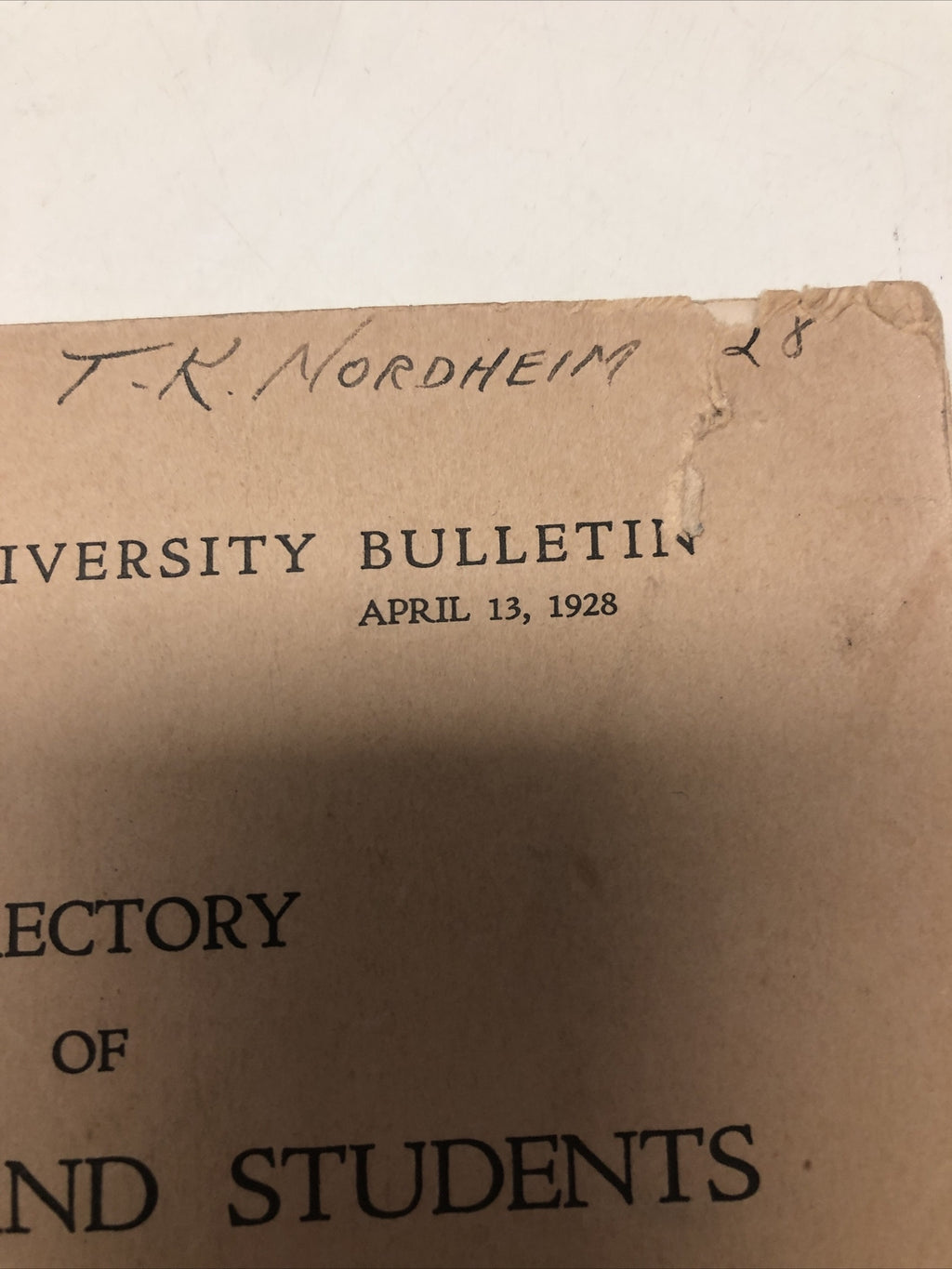 Stanford University Directory of Officers and Students Spring Quarter 1927-28 522