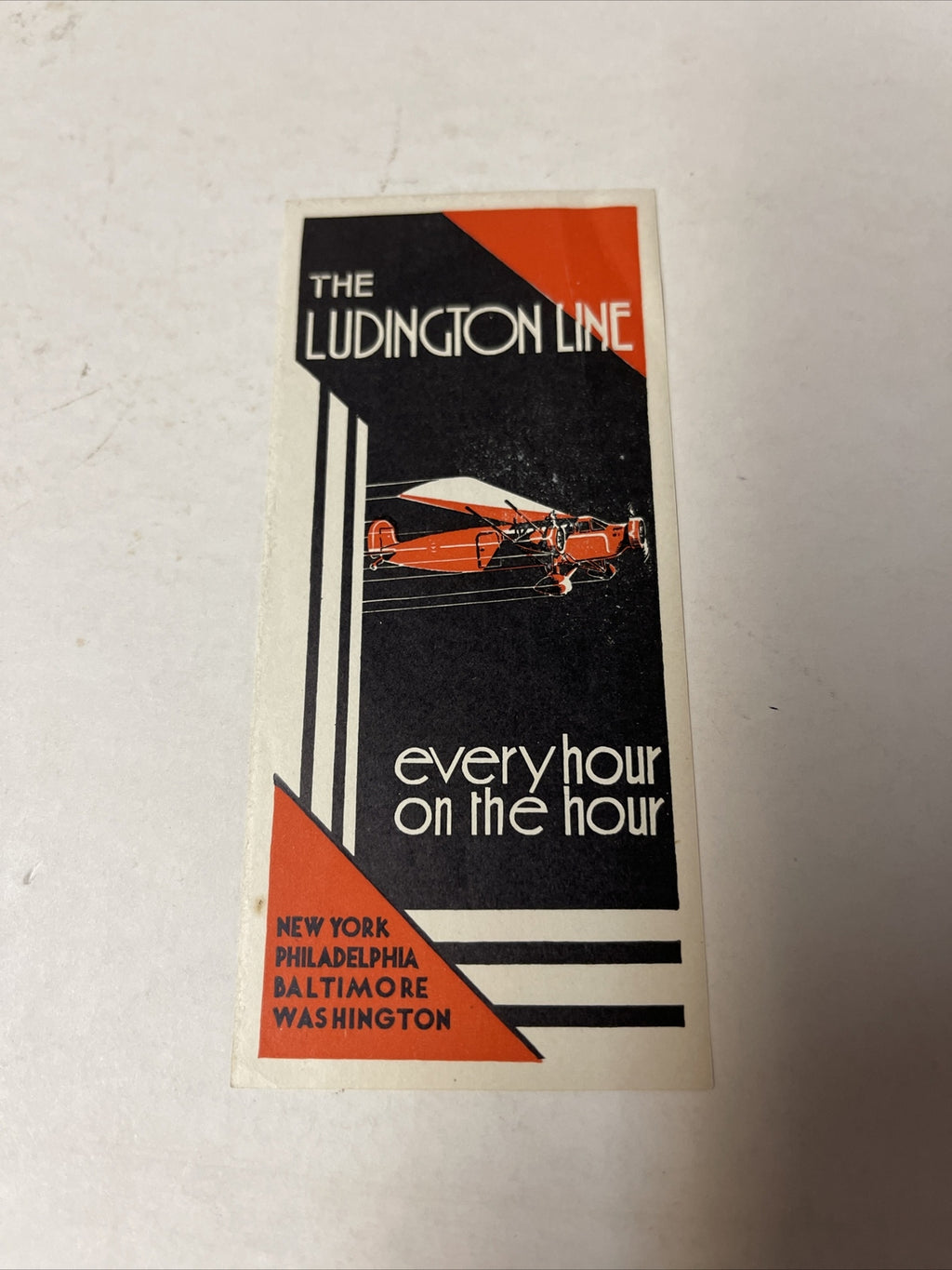 The Lindington Airways Airline 1930s ORIGINAL Luggage Baggage Tag Label Sticker0