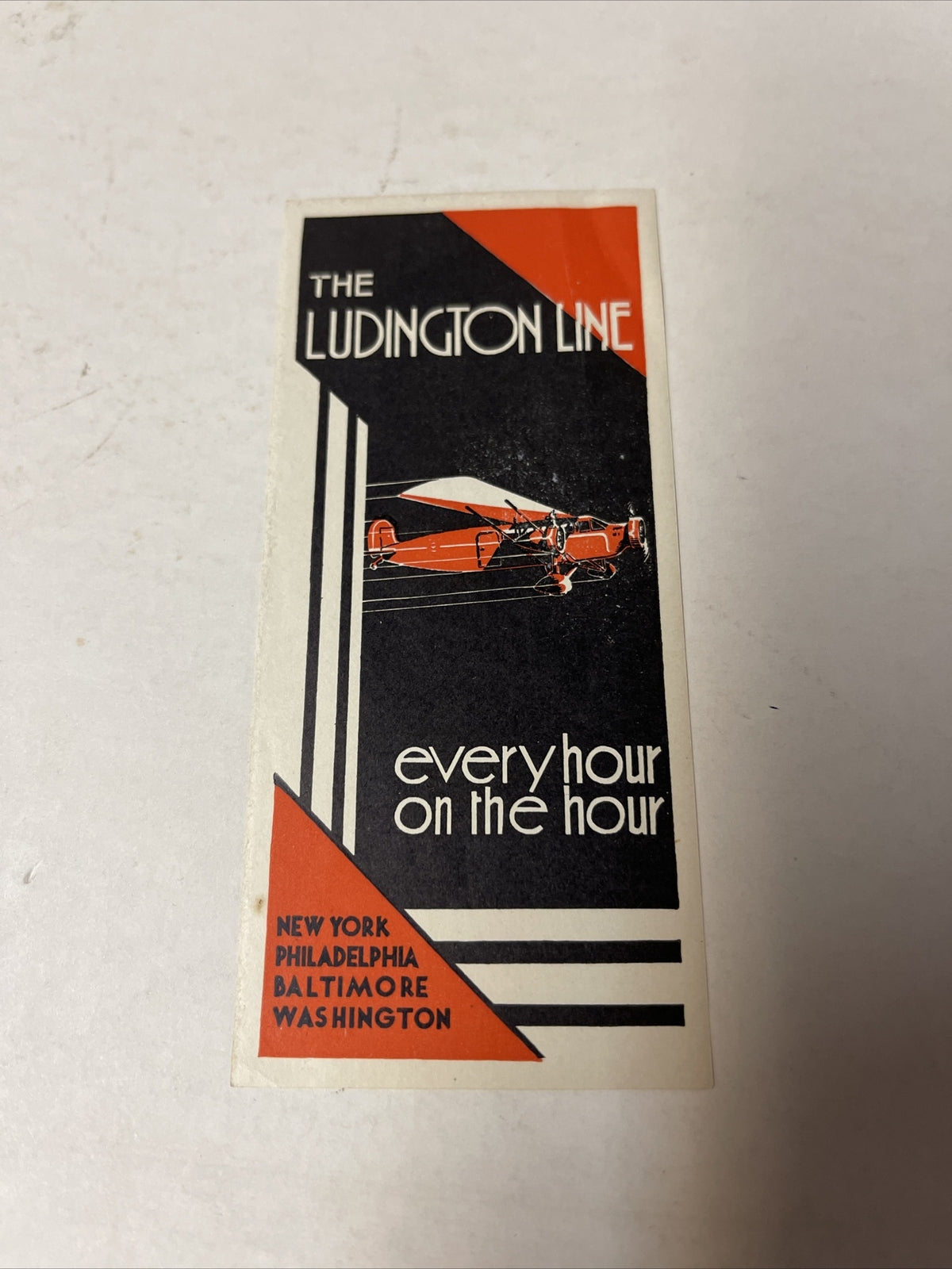 The Lindington Airways Airline 1930s ORIGINAL Luggage Baggage Tag Label Sticker0