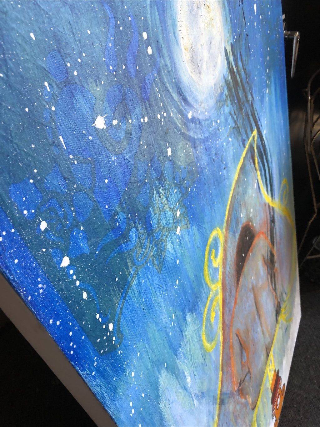 Acrylic/ Pastel Art On Canvas Temazcalli, 2006 Signed Quica 30”x48”2