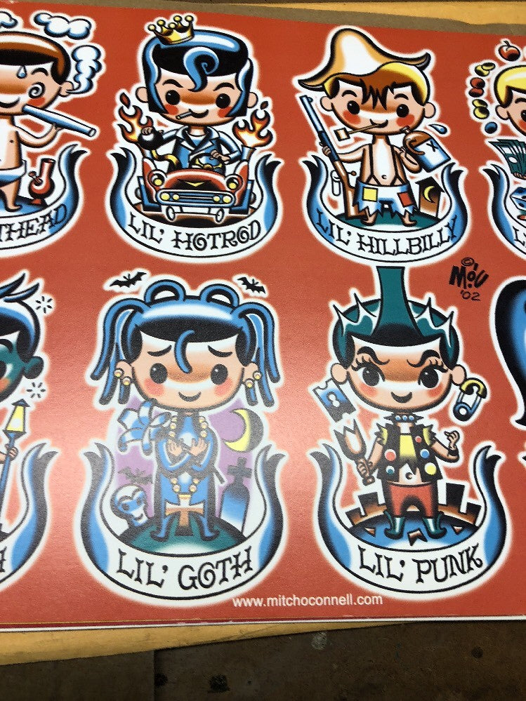 Mitch OConnell “Lil Hotrod” Flash Art Sheet No Sticker 2001 Rare!2