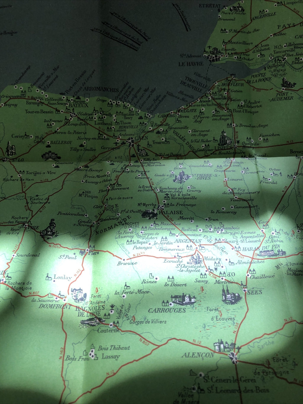 Vintage French Normandie France Travel Brochure Advertising Map4