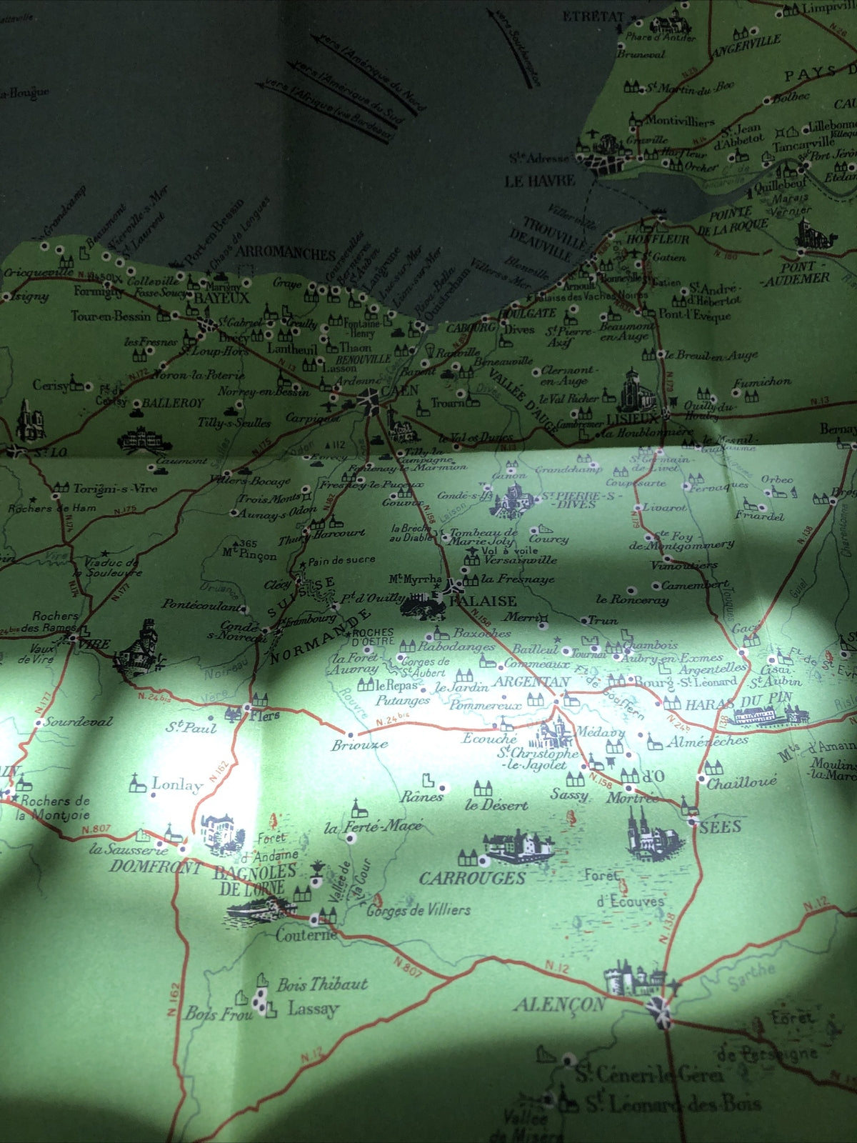 Vintage French Normandie France Travel Brochure Advertising Map4
