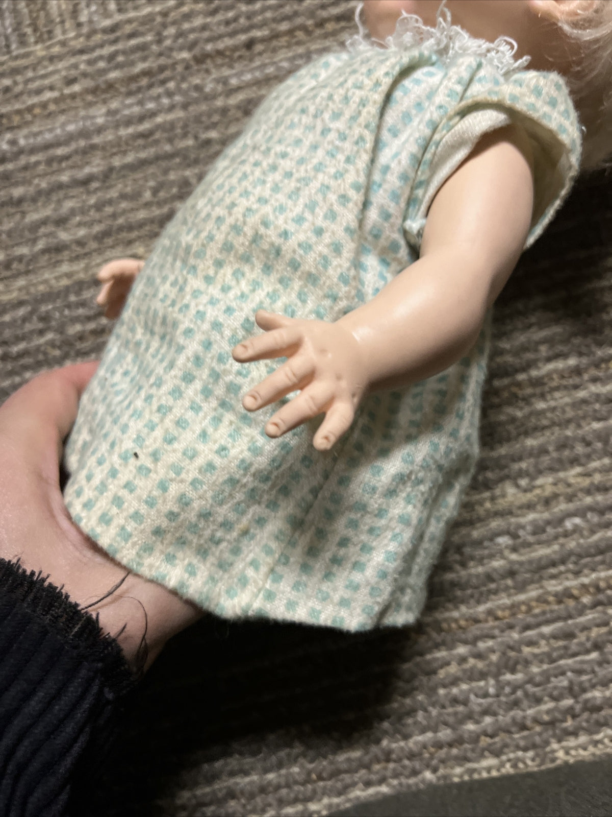 Vintage 1950’s Rubber Plastic Egee Toddler Doll 14p 12.5”8