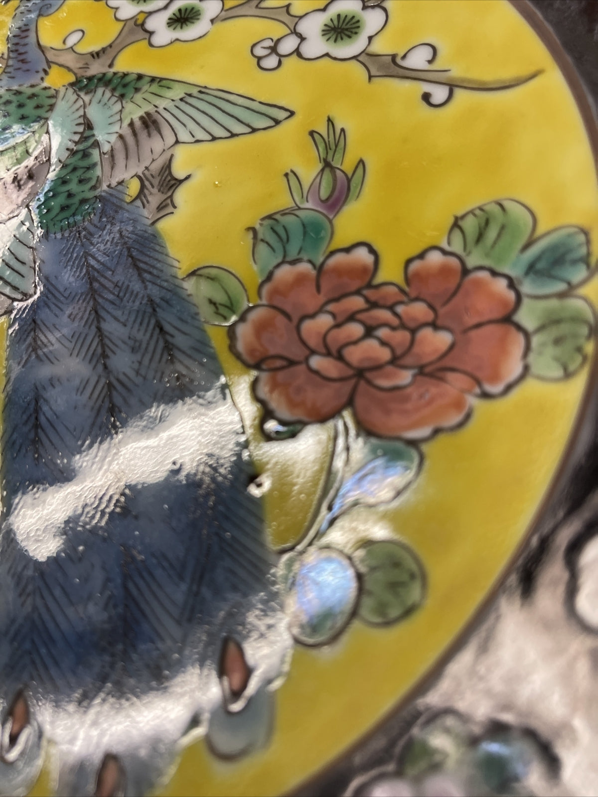 Antique Japanese Signed Pottery Enamel Plate10