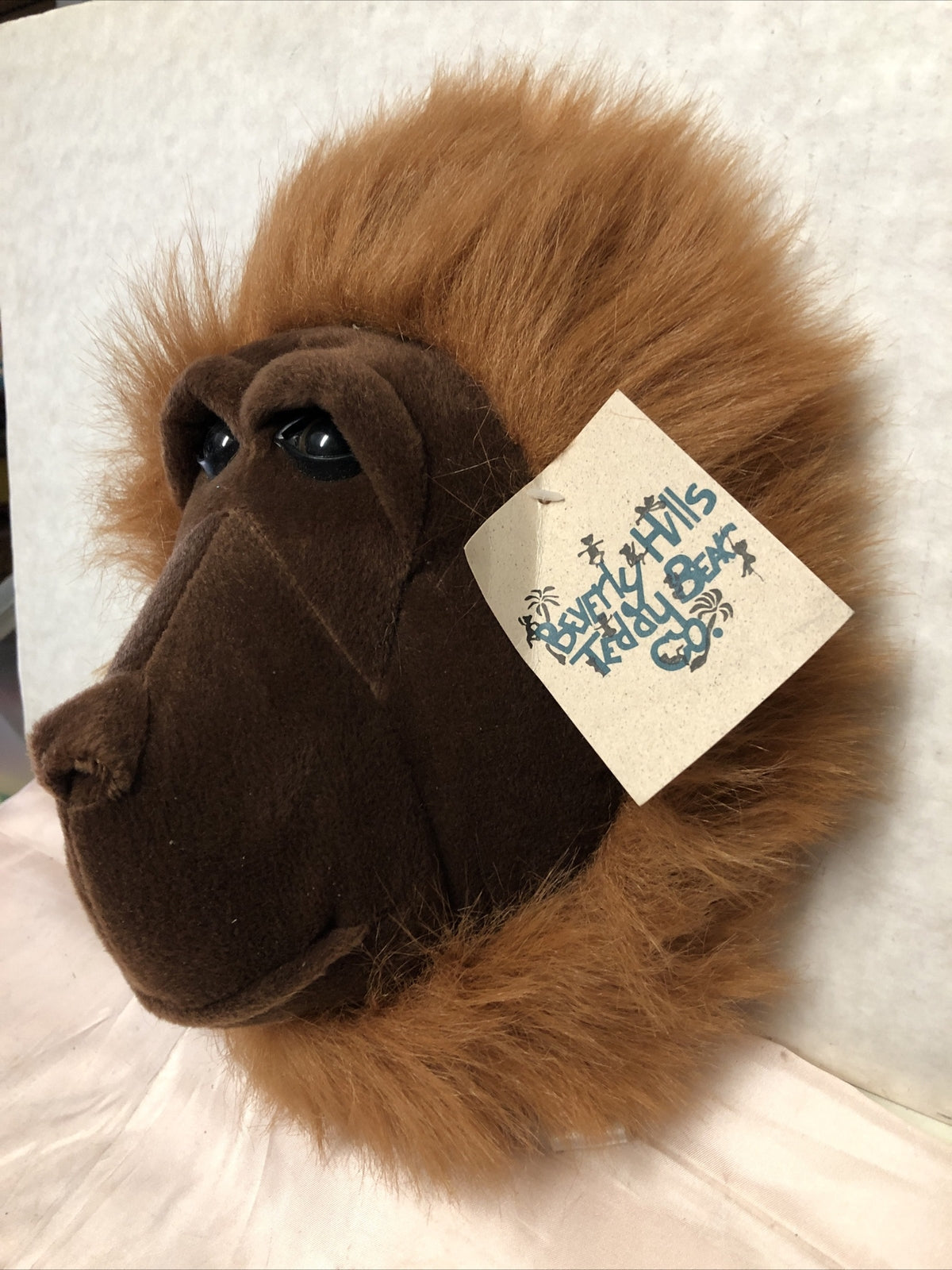Monkey Head Plush Wall Hanging Safari Jungle Beverly Hills Teddy Bear Co NWT1