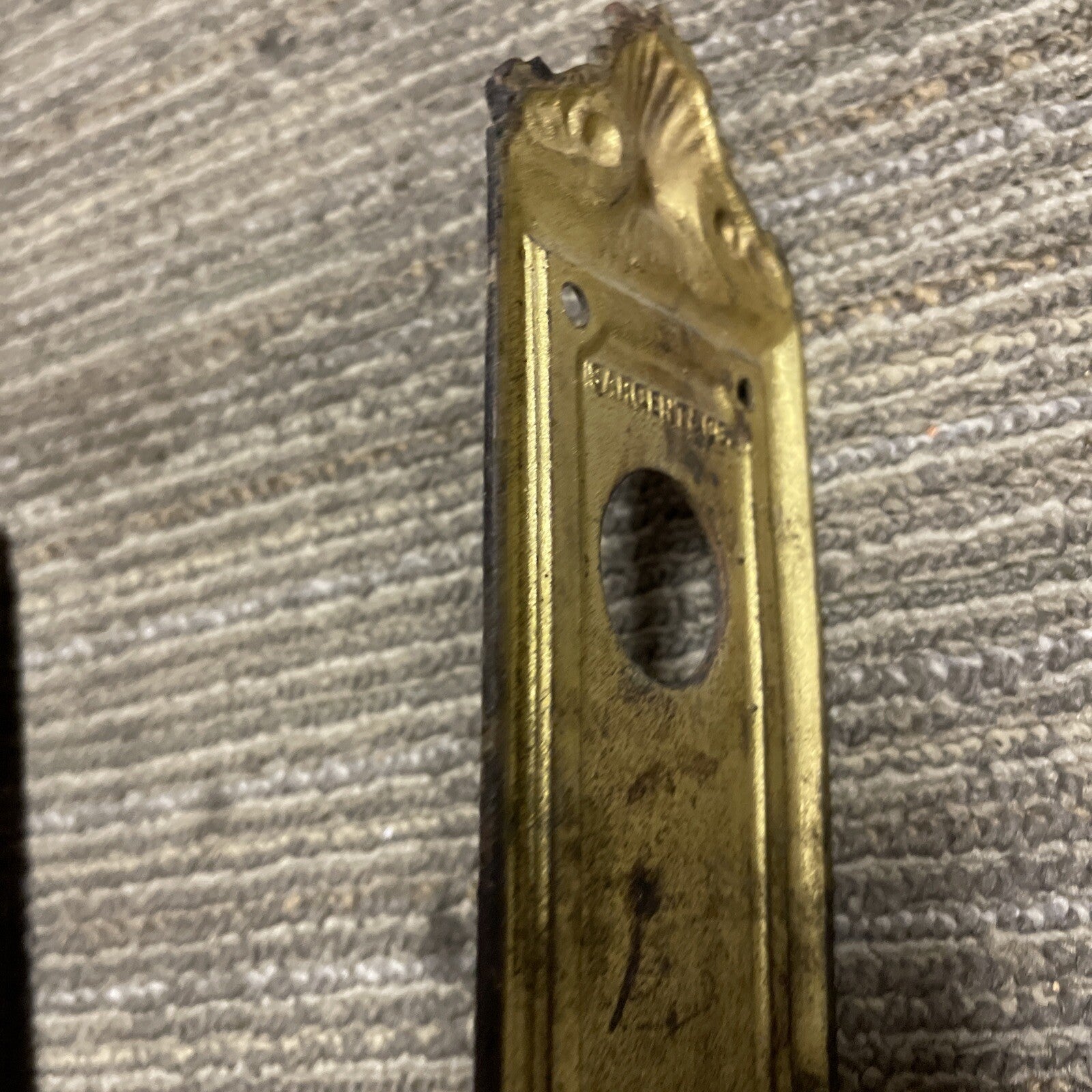 Vintage 2pc Architectural Salvage Brass Baroque Door Handle Pulls 27” x 3”15