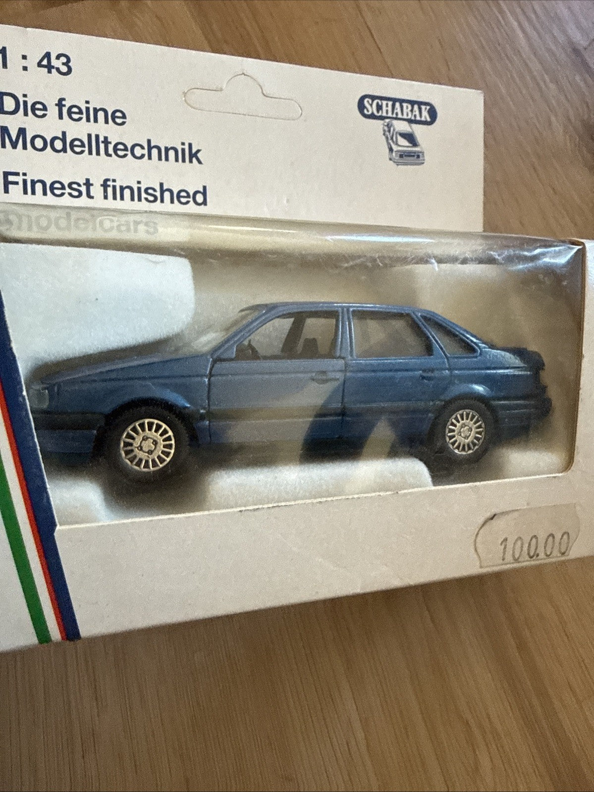 Schabak 1/43 VW Passat B3 Blue Diecast Model Car Made in Germany MIB1