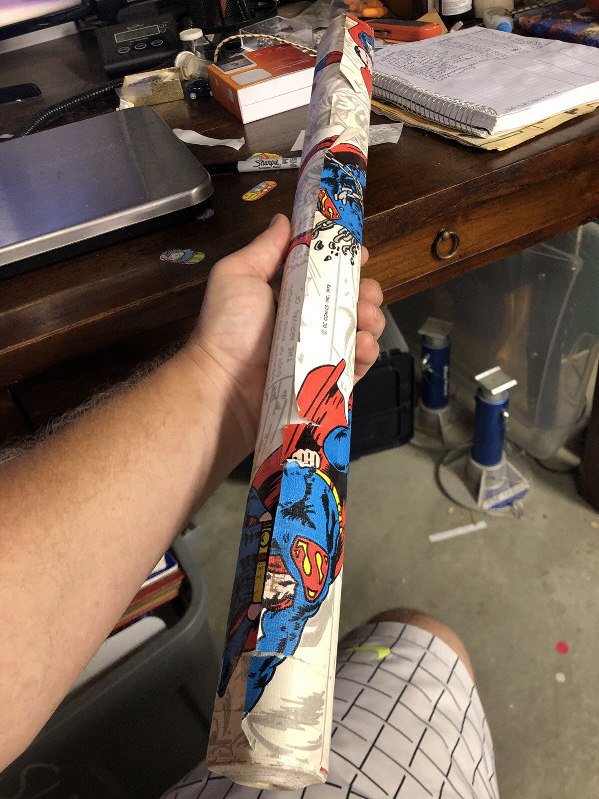 1970s SUPERMAN  Wall Paper 1978 Excellent Shape RARE Mego DC Comics 21” Wide.5