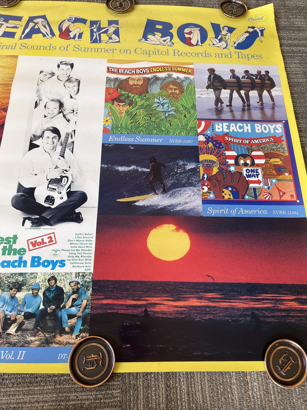 THE BEACH BOYS 1981 Record Store Promo Poster Dennis Carl Brian Santa Cruz #387
