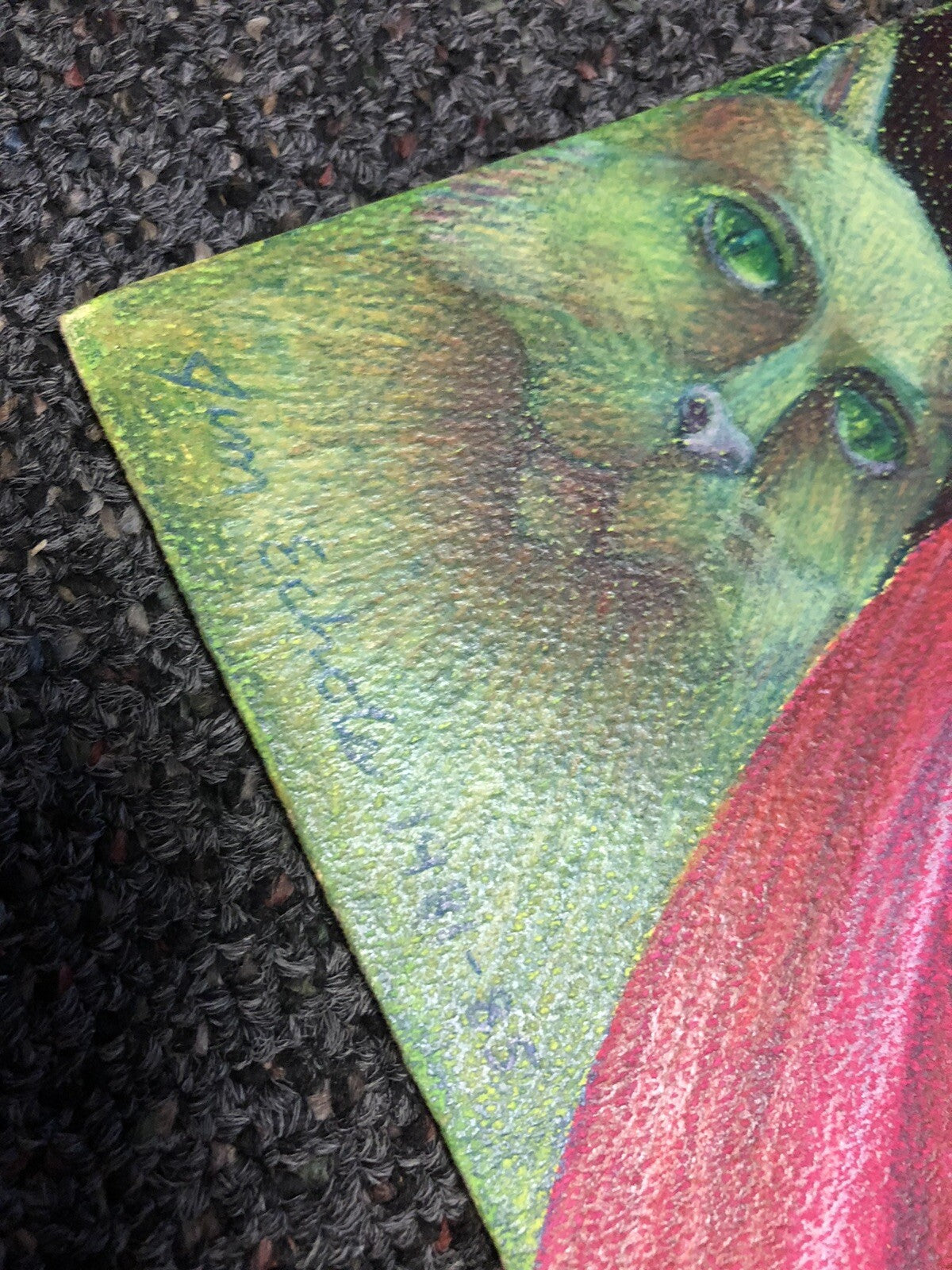 Vintage 1985 Original Art Vibrant Pastel By Tim Echols SIGNED Surrealism 28”x22”2