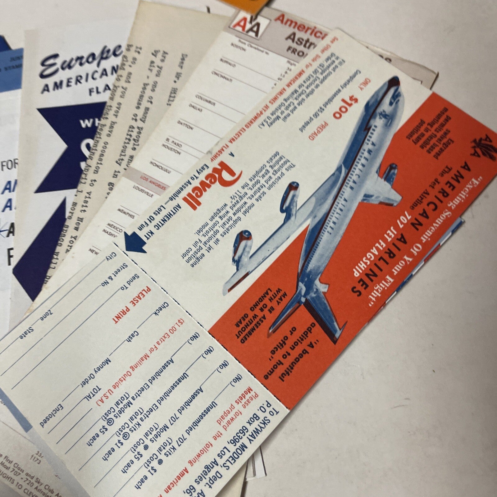 American Air Lines July 1955 AIRLINE Pack TIMETABLE SCHEDULE Brochure flight Map5