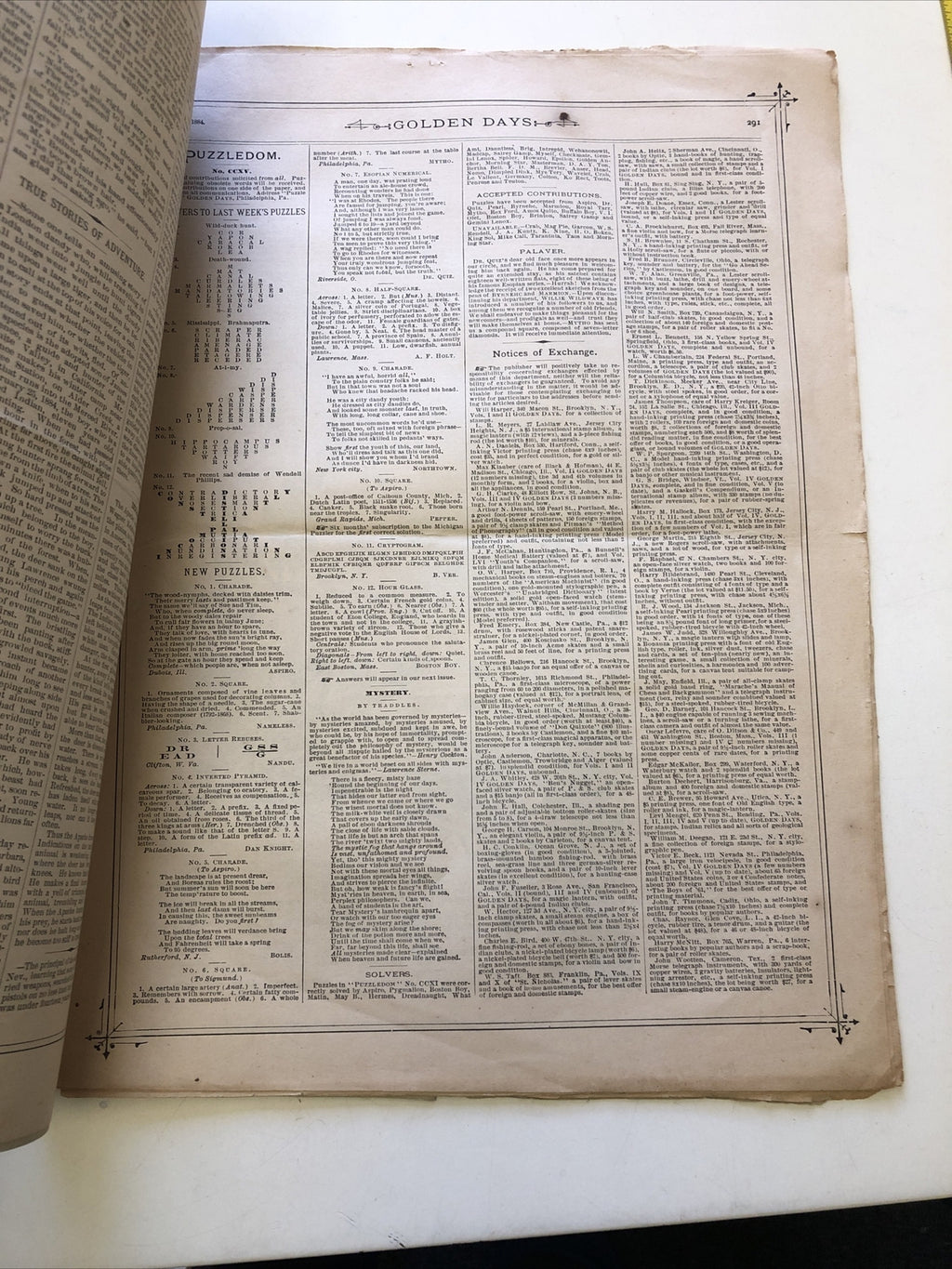 Vintage Rare Golden Days for Boys and Girls, Vol. V, No. 19, April 12th 1884 Pap6