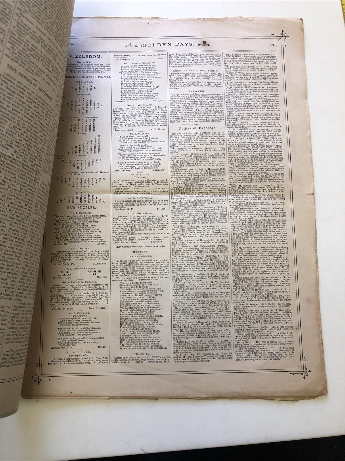 Vintage Rare Golden Days for Boys and Girls, Vol. V, No. 19, April 12th 1884 Pap6