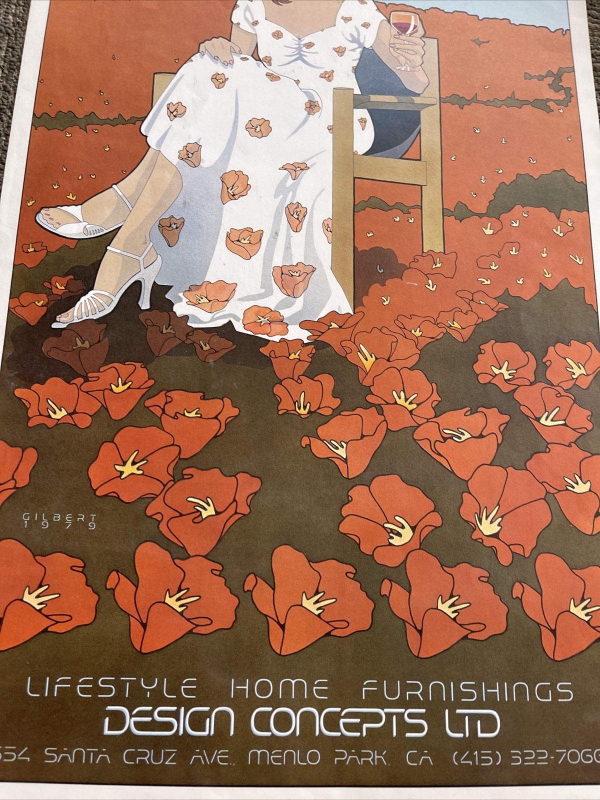 Vintage Design Concepts Menlo Park Tea Lautrec Lithograph Poster 1979 Gilbert3