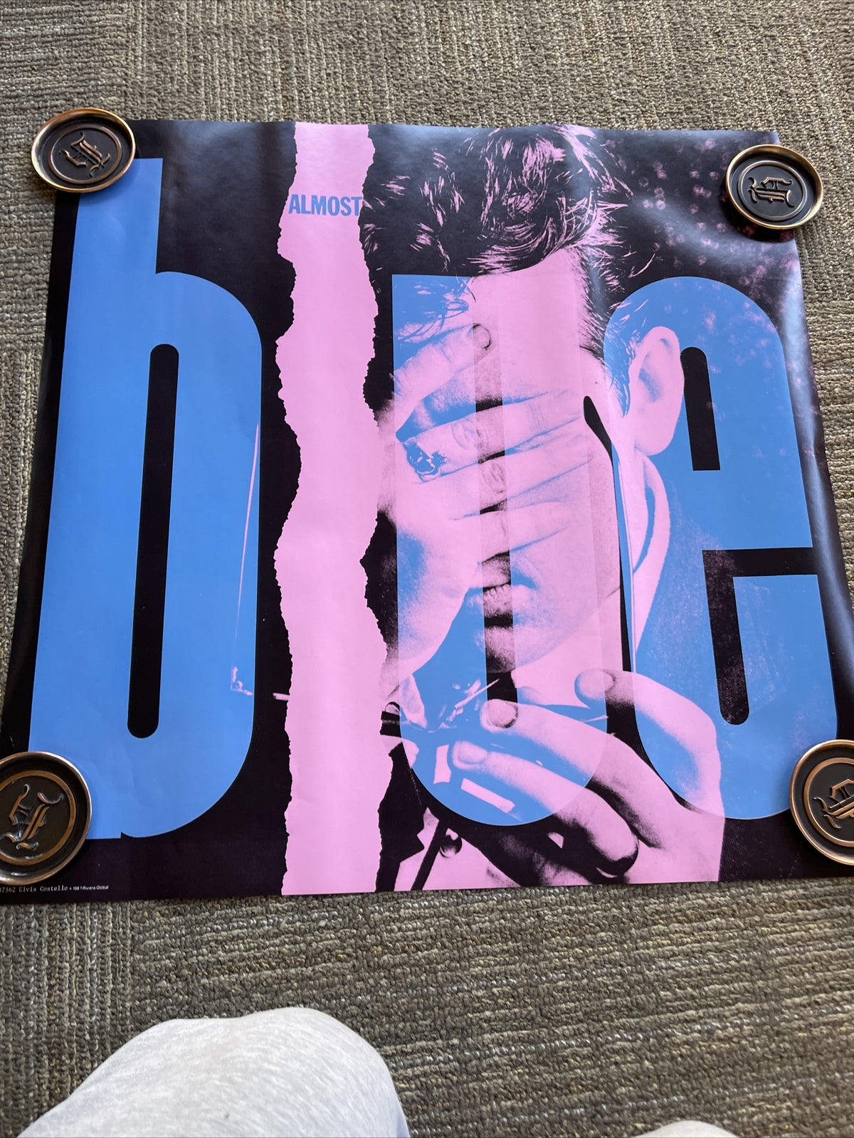 #187 1981 Elvis Costello Almost Blue Record Store PROMO POSTER 23” X 23”6