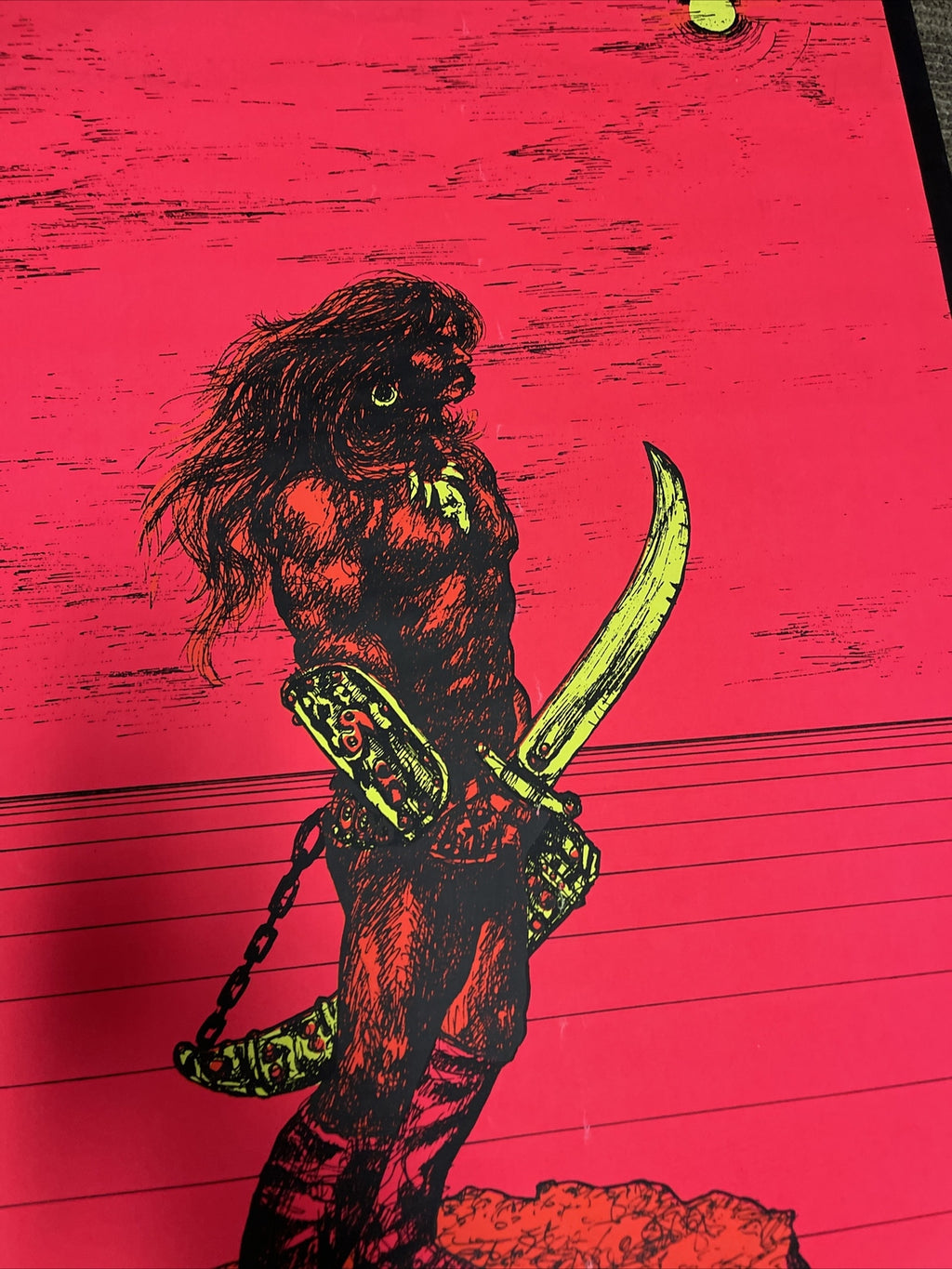 #148 1969 First Printing WARRIOR II BlackLight Black Light Poster 19696