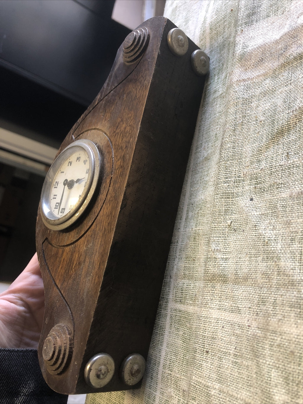 Antique Foreign Mantle Clock Wooden2