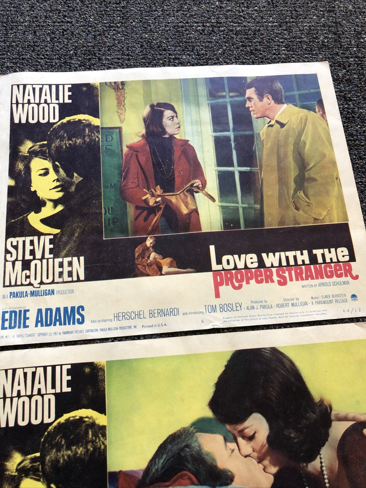 Love With The Proper Stranger - Original 14”x11” Lot Of 2 Movie Posters2