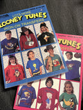 2 Vintage LOONEY TUNES Iron On Transfers BOOK Leisure Arts Cartoons 1993 19950