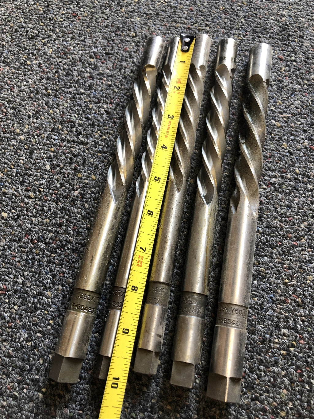 National Detroit Lot Of 5 High Speed Drill Bits 10”2