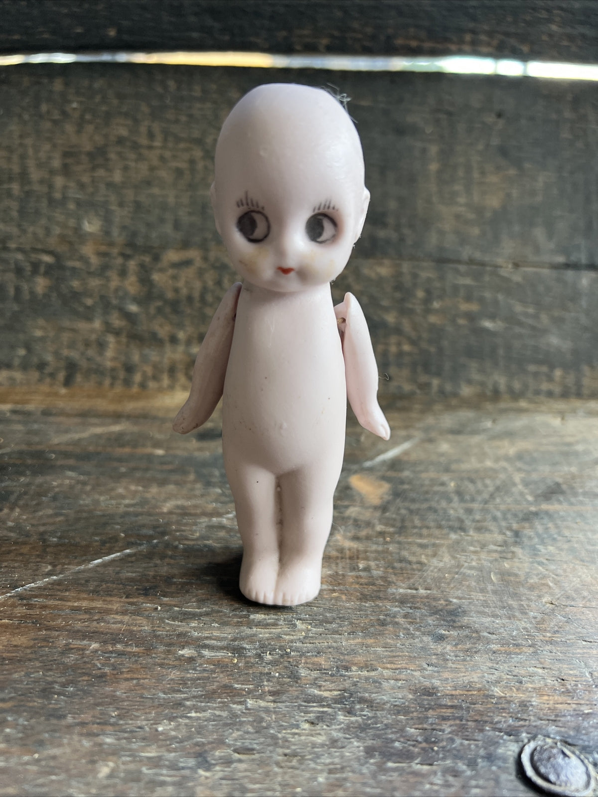 5.5” Vintage Baby in Blanket Side Glance Bisque Painted Face Doll4