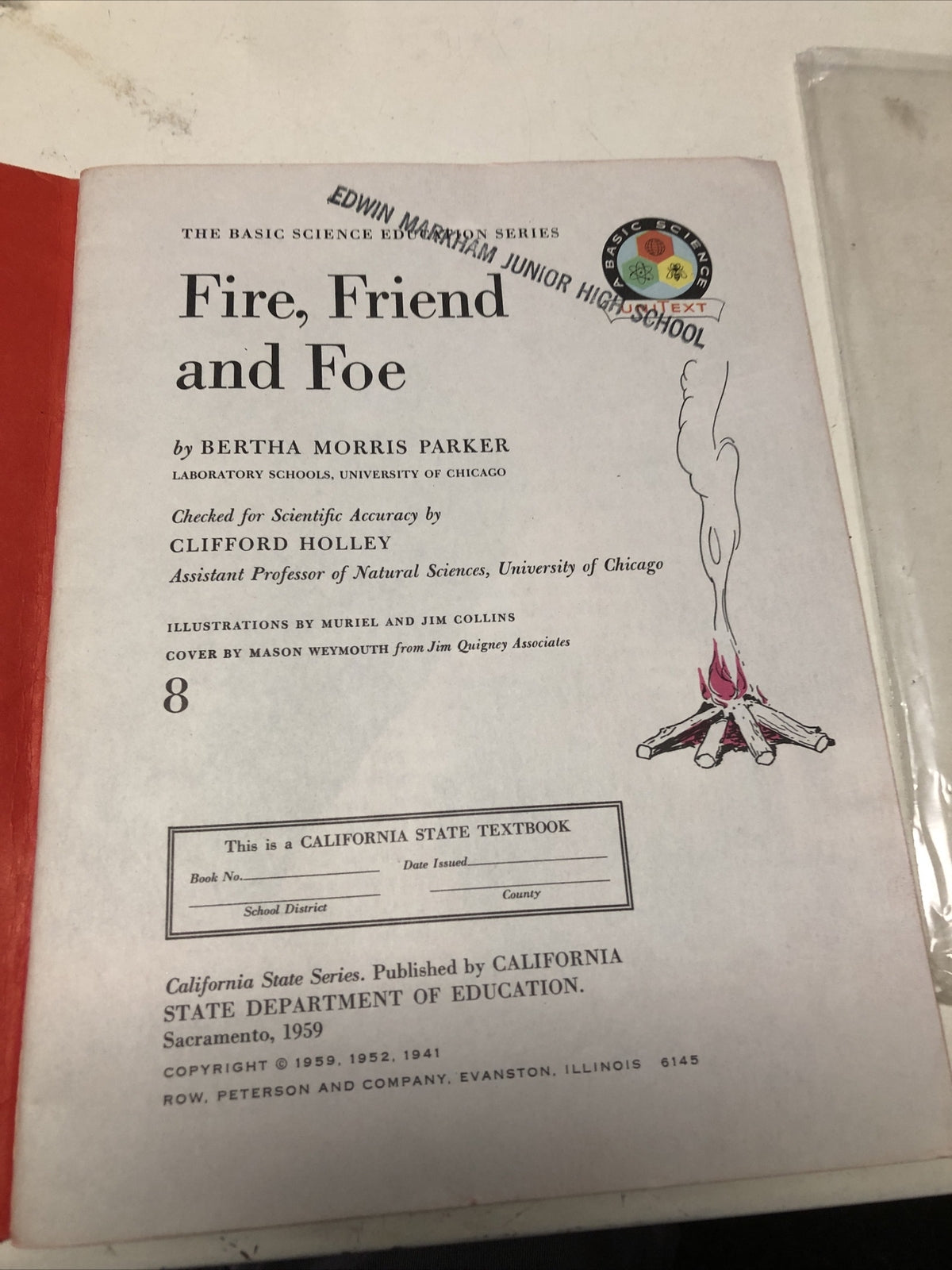 1959 Basic Science Education Series Fire, Friend And Foe By Parker Sacramento CA3