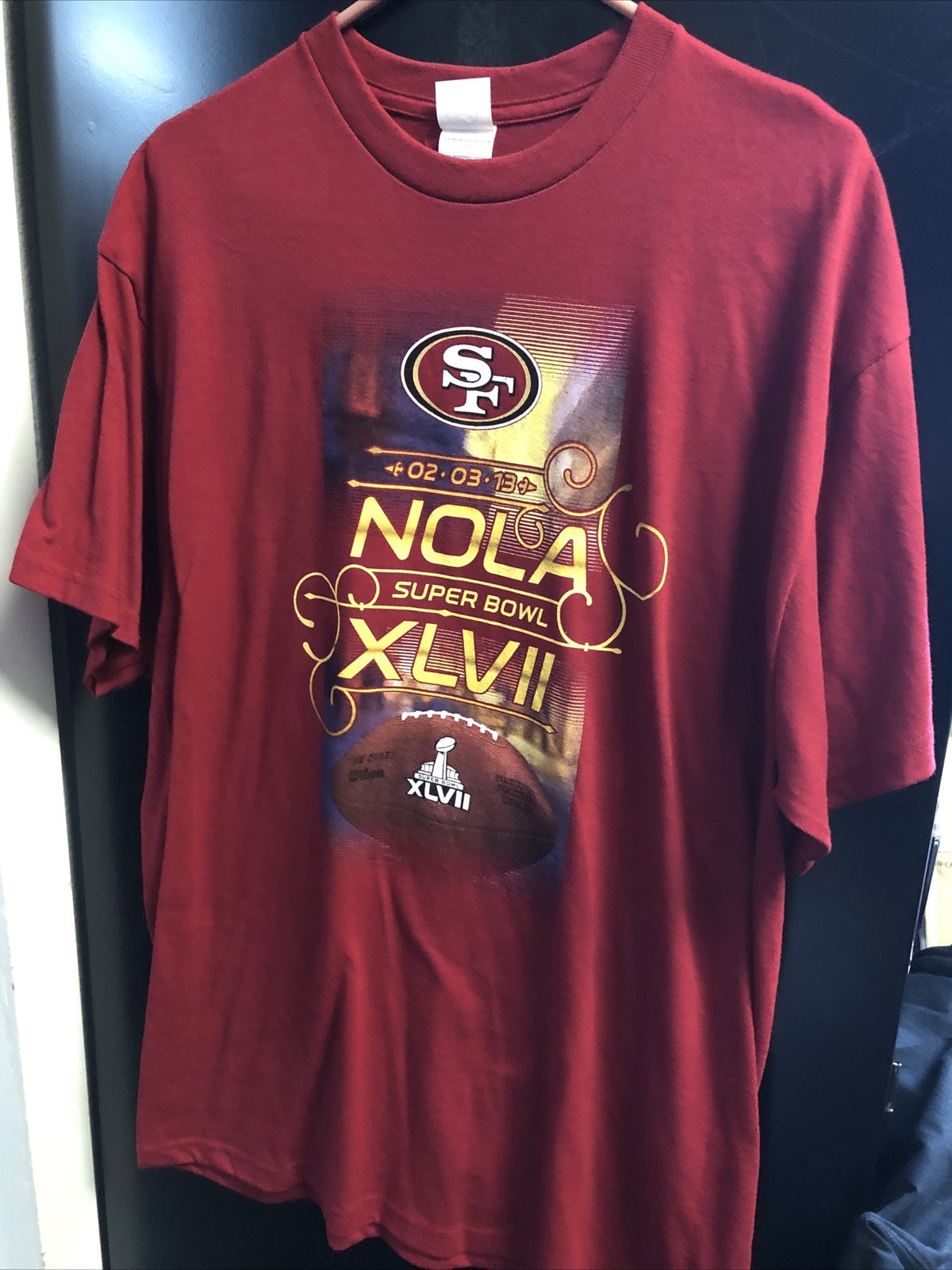 SAN FRANCISCO 49ers Nola Super Bowl XLVII Shirt Size XL0