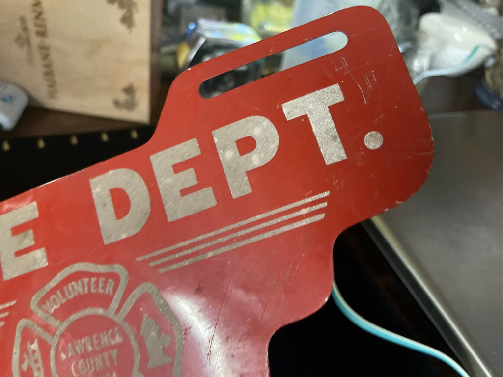 Original Fire Dept Lawrence County Penna Smaltz  License Plate Topper Gas Oil3