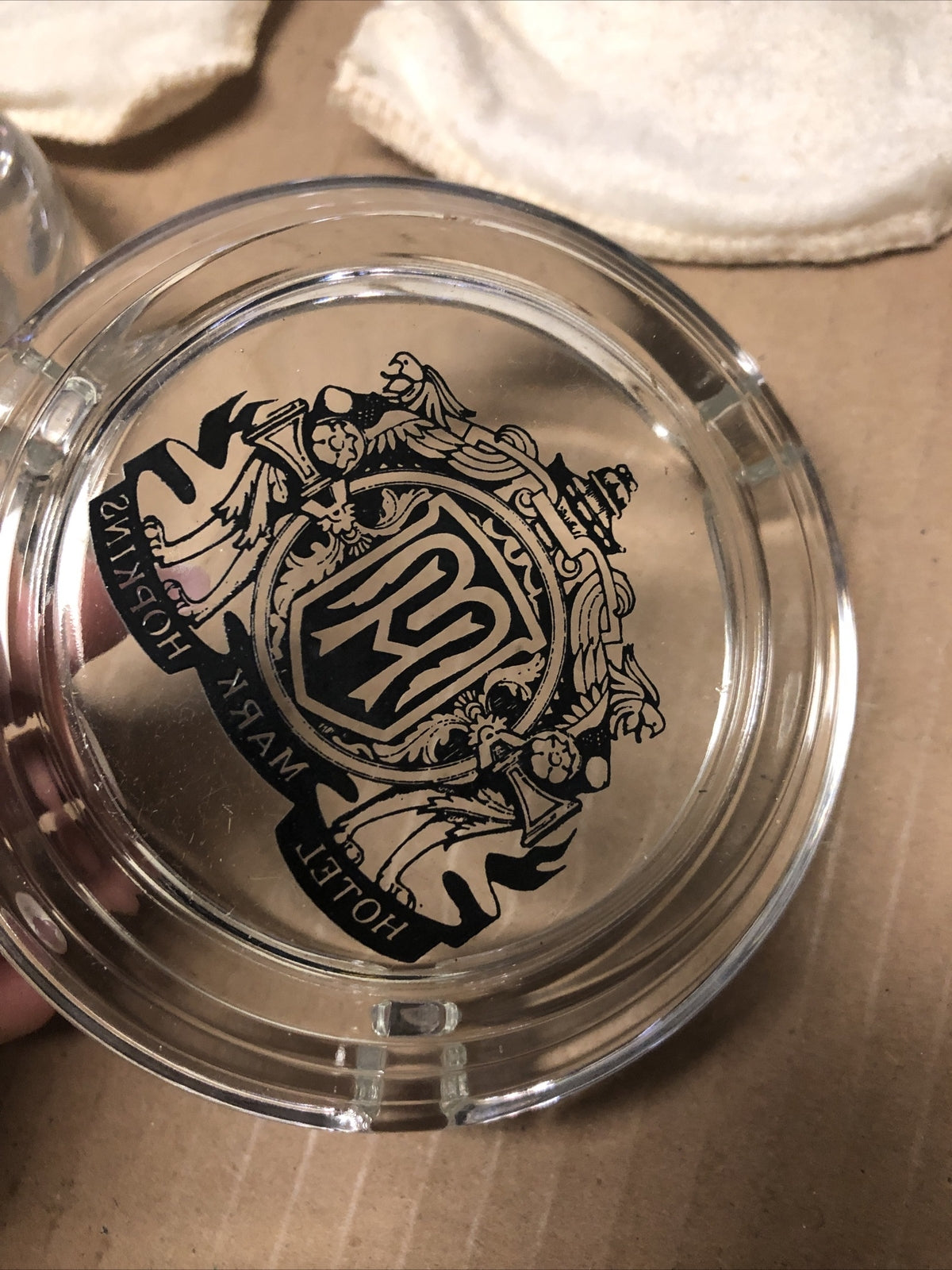 Vintage Lot Of 2 Mark Hopkins Hotel San Francisco Glass Ashtrays3