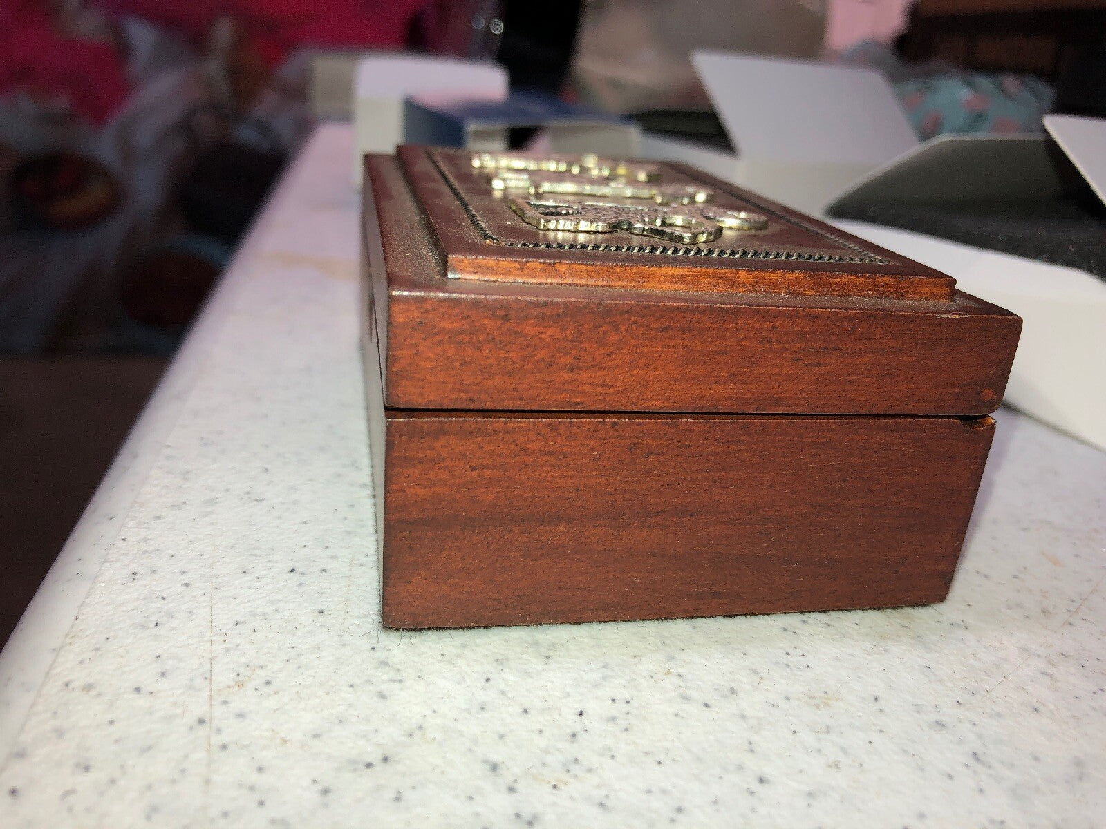 Small Indonesia Jewelry Accessories 4in x3in Box With Copper Brass Art On Top3