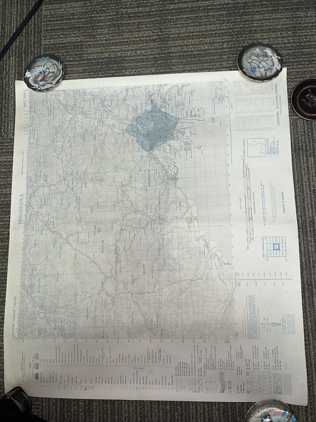 3 Vintage Posters Hiroshima Kure Nagasaki Japan Plan Maps4
