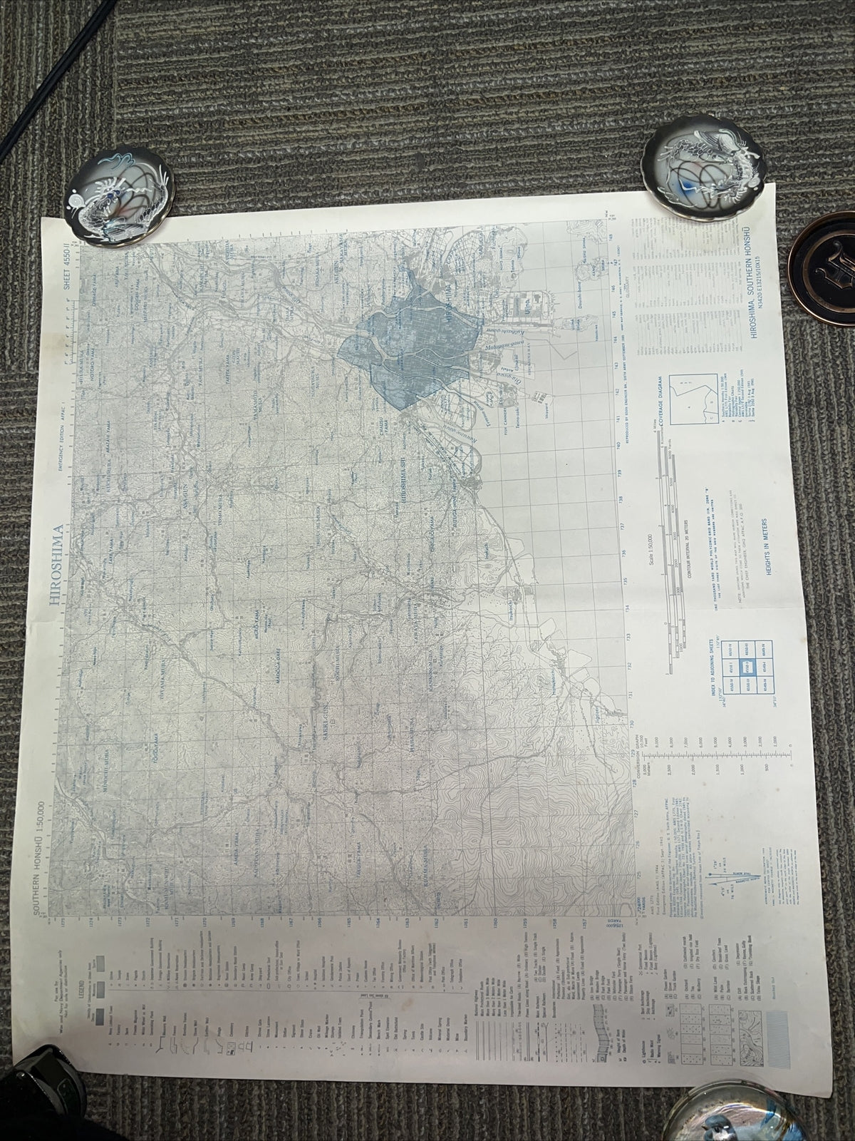 3 Vintage Posters Hiroshima Kure Nagasaki Japan Plan Maps4