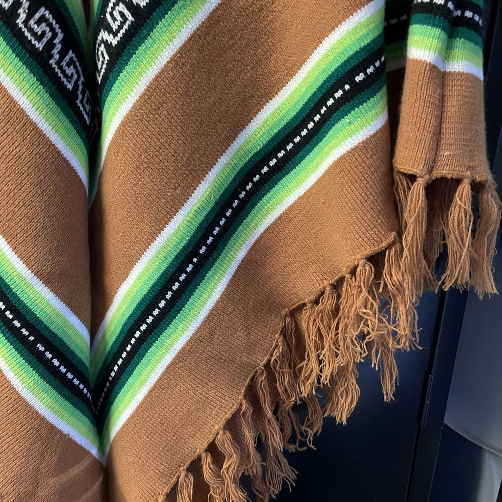 Vintage Poncho Woven  Inca Aztec Design by Tejidos San Luis Columbiana 1960s3
