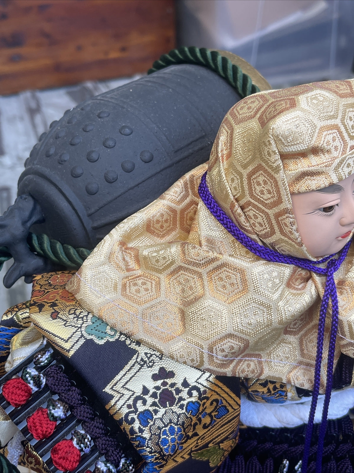 Vintage Japanese Doll Antiques Without glass case rare From Japan Signed2