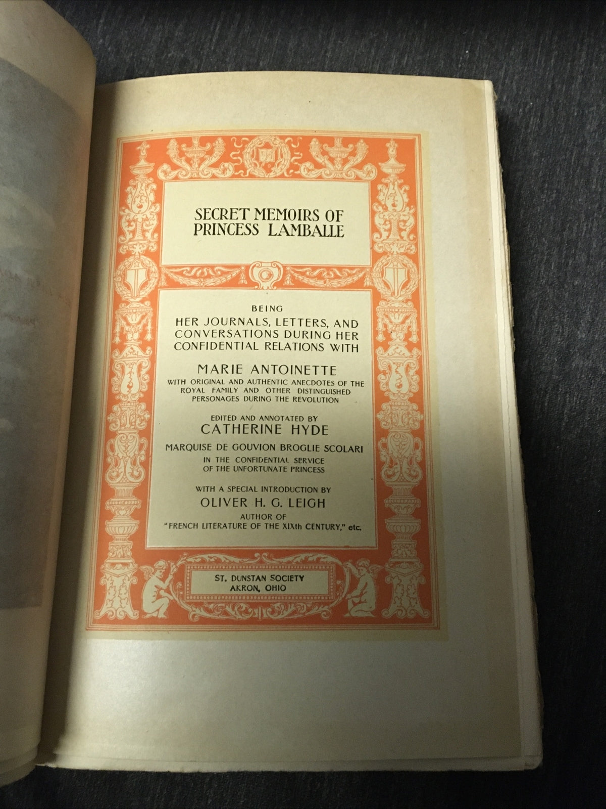 Rare Secret Memoirs Of Princess Lamballe MARIE ANTOINETTE VINTAGE Hyde 1901 BOOK3