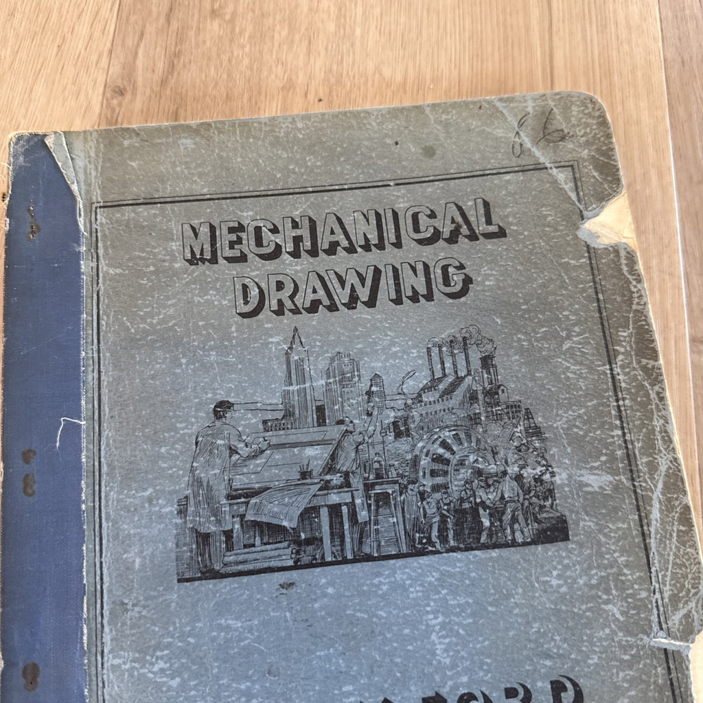 Vtg 1941 Henry Ford Trade School Mechanical Drawing Textbook Blueprint Manual1