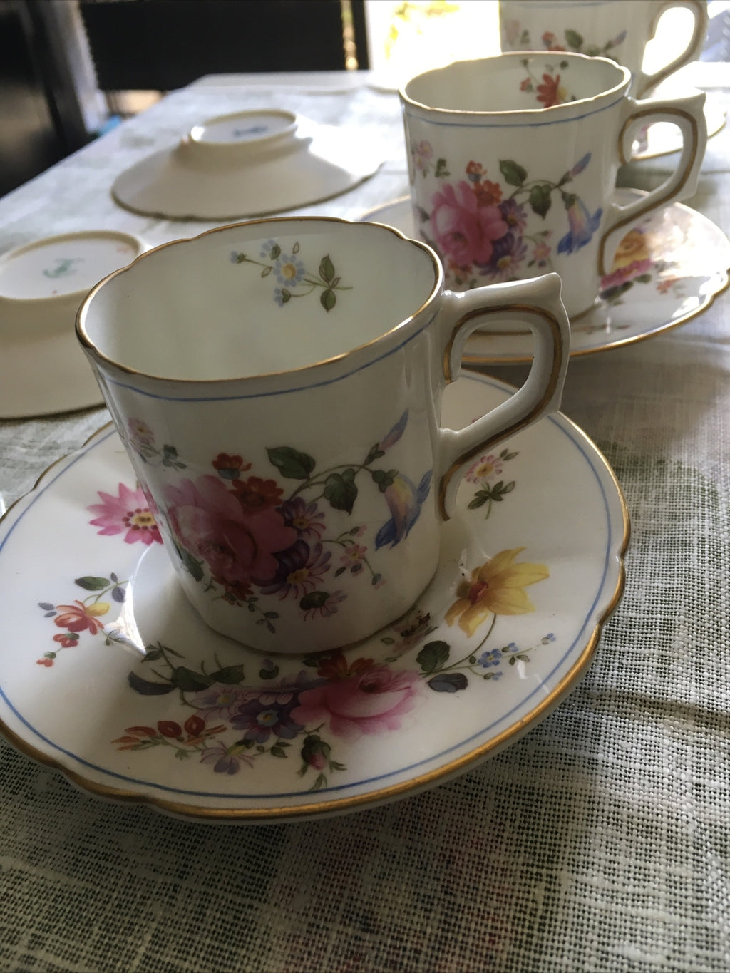 6 Royal Crown Derby English Tea Cups and Saucers Made In England6