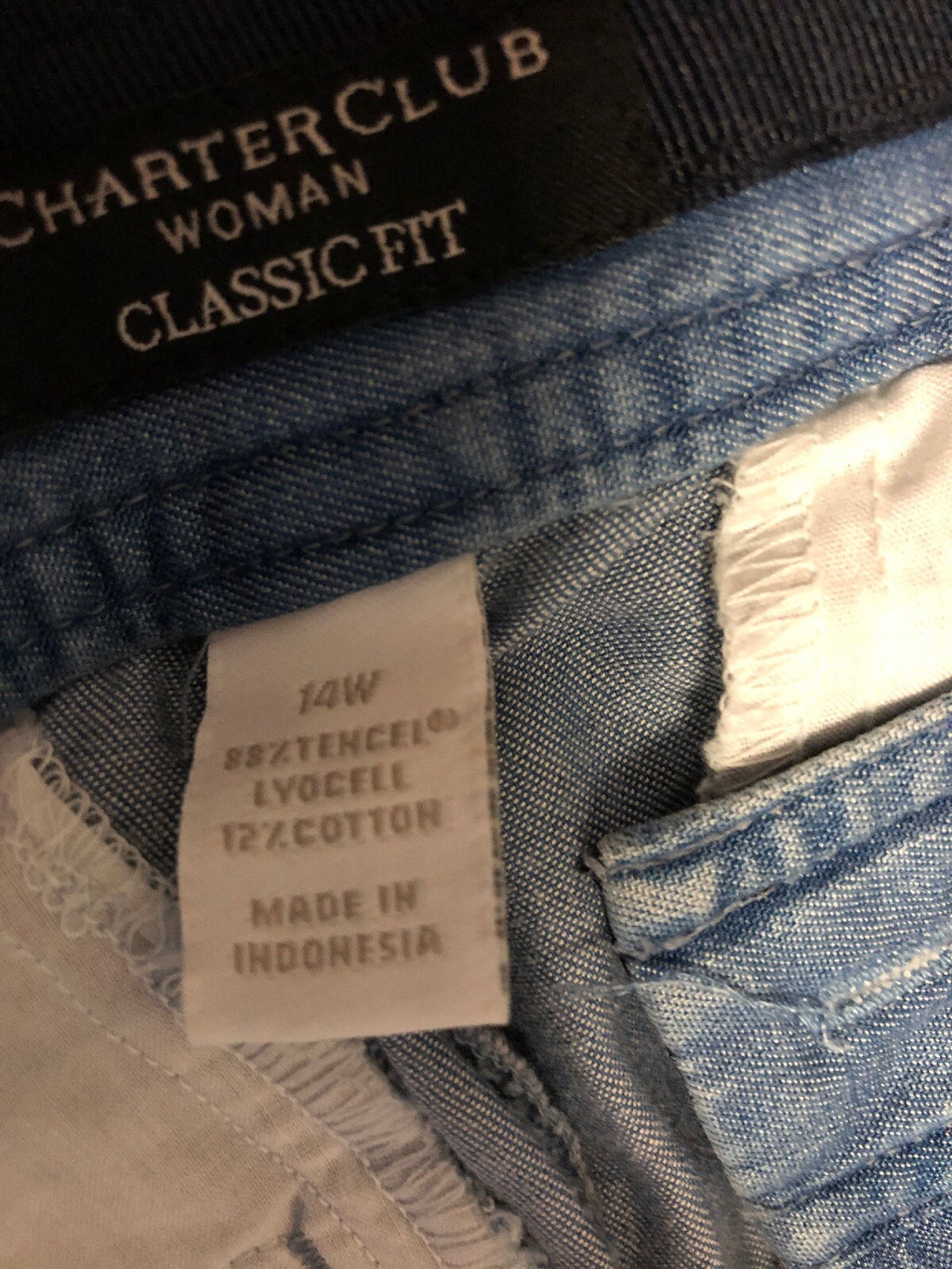 Charter Club Classic Fit Woman Size 14W Crop Pants Jeans Womans3