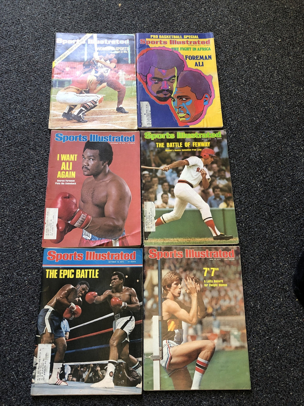 Vintage Lot Of 6 Sports Illustrated Magazines 1970’s Baseball Boxing0