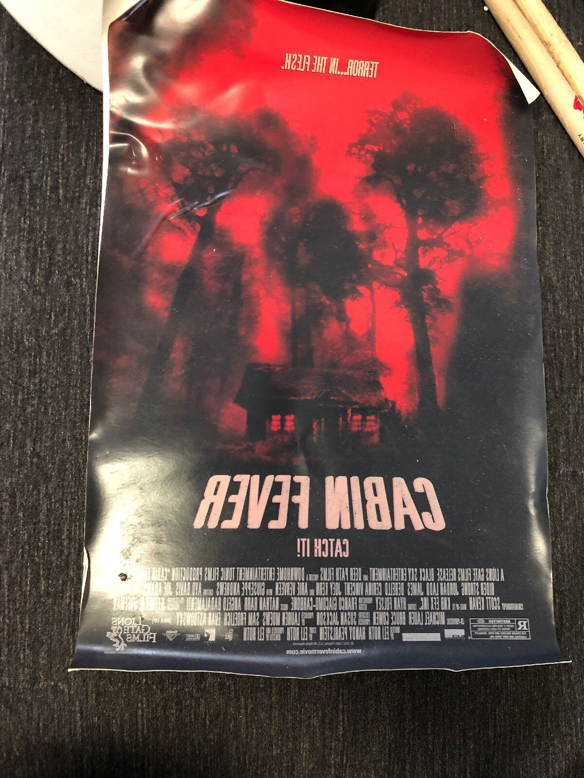 Cabin Fever 14X9 1/2 Movie Window Decal Poster Original Version0