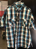 Beverly Hills Polo Club Collared Blue Checkered Plaid Shirt Size 3XL NOS0