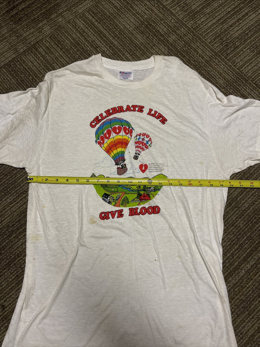 VTG 80s Oakland CA Celebrate Life T Shirt SZ L  Give Blood Single Stitch9