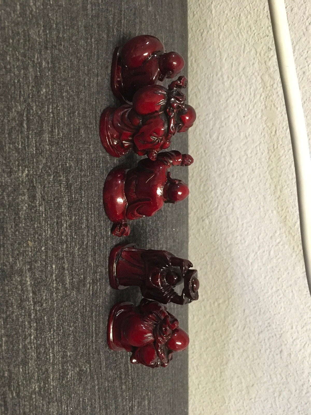 Set of Five Little Small Chinese Happy Money Buddha Statues1