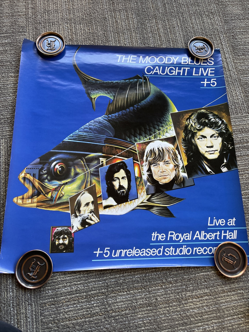 #165 1977 The MOODY BLUES Caught Live Record Store Promo Poster 23” X 24”5