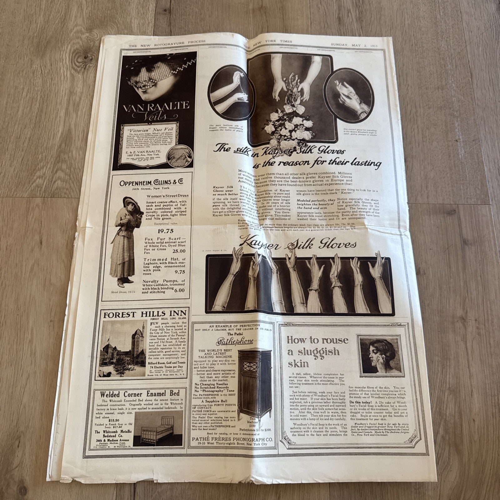 1915 antique NEW YORK TIMES rotogravure PARADE WWI SHIPS ADS FASHION5