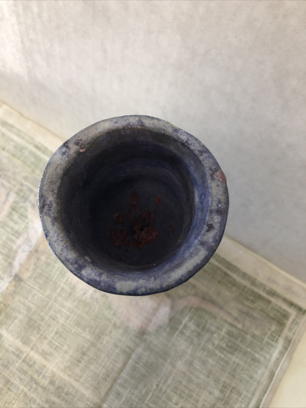 Vintage Pottery Candle Holder 8”x3”3