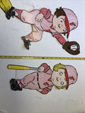 VINTAGE Rare Cardinals Baseball 15" Paper Cut Outs For Children0