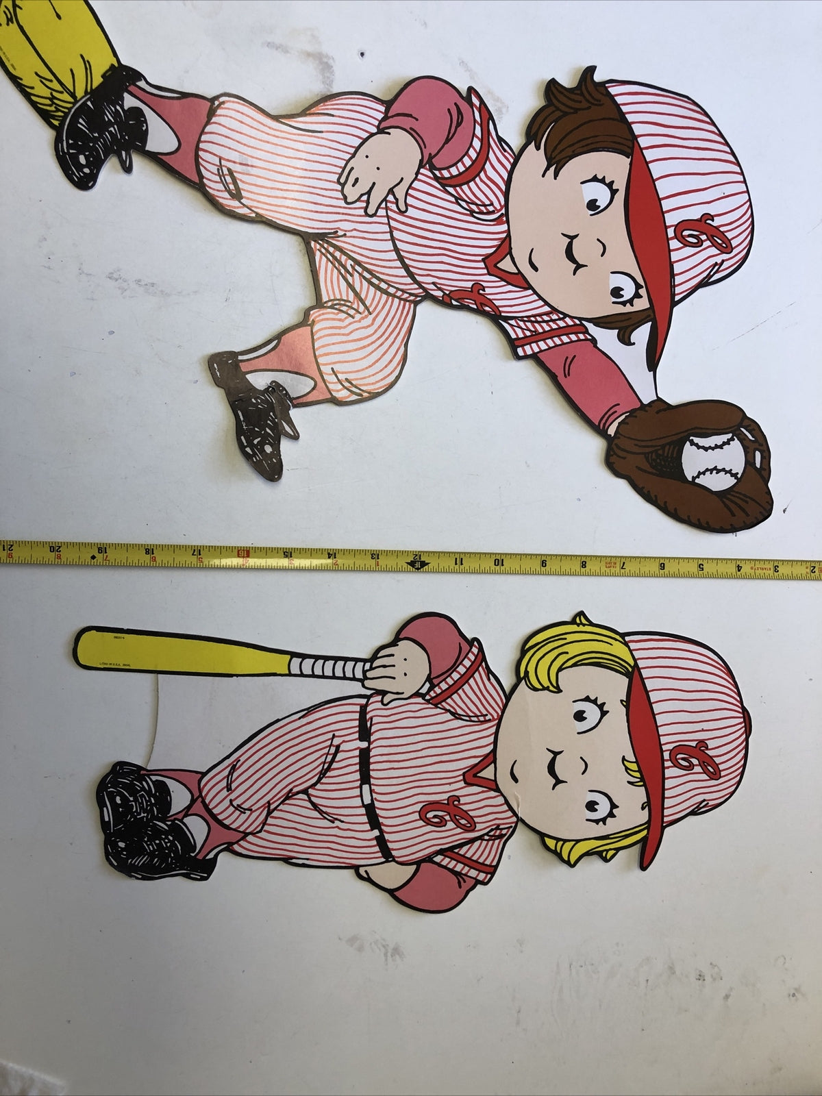 VINTAGE Rare Cardinals Baseball 15" Paper Cut Outs For Children0